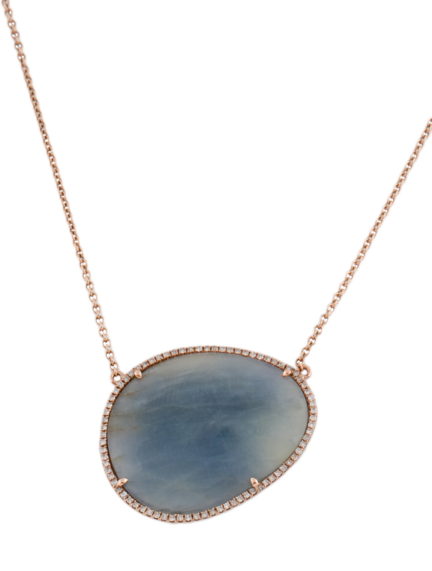 Necklace 14K Sapphire & Diamond Pendant Necklace