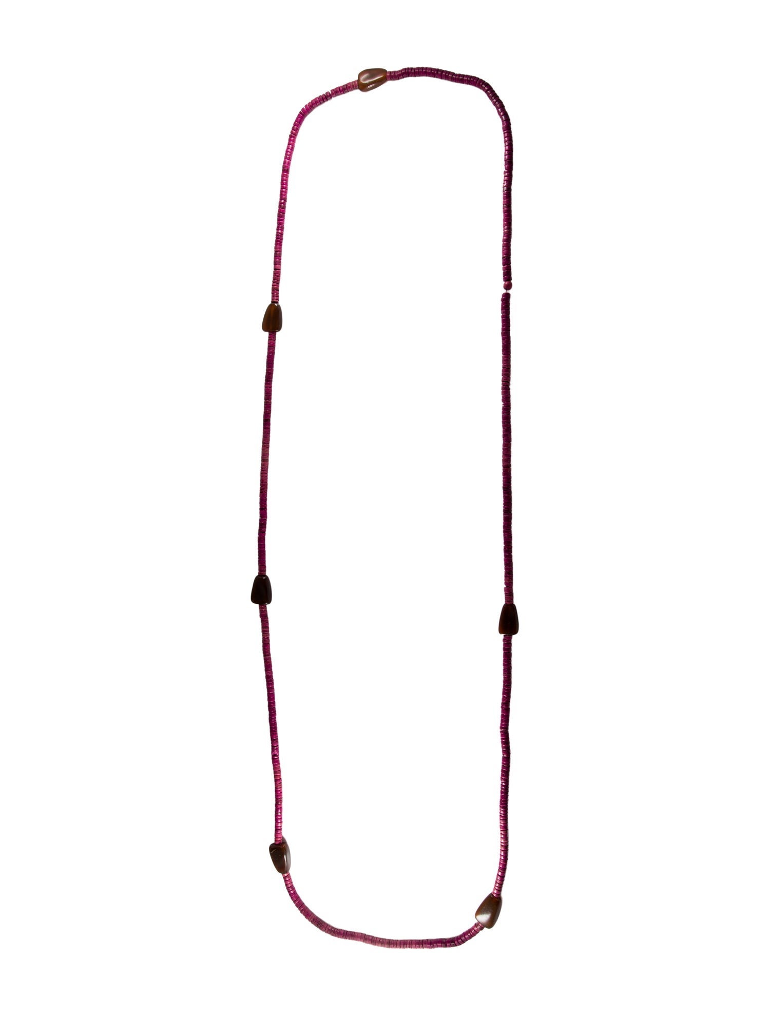 Necklace Vintage Wood & Resin Long Beaded Station