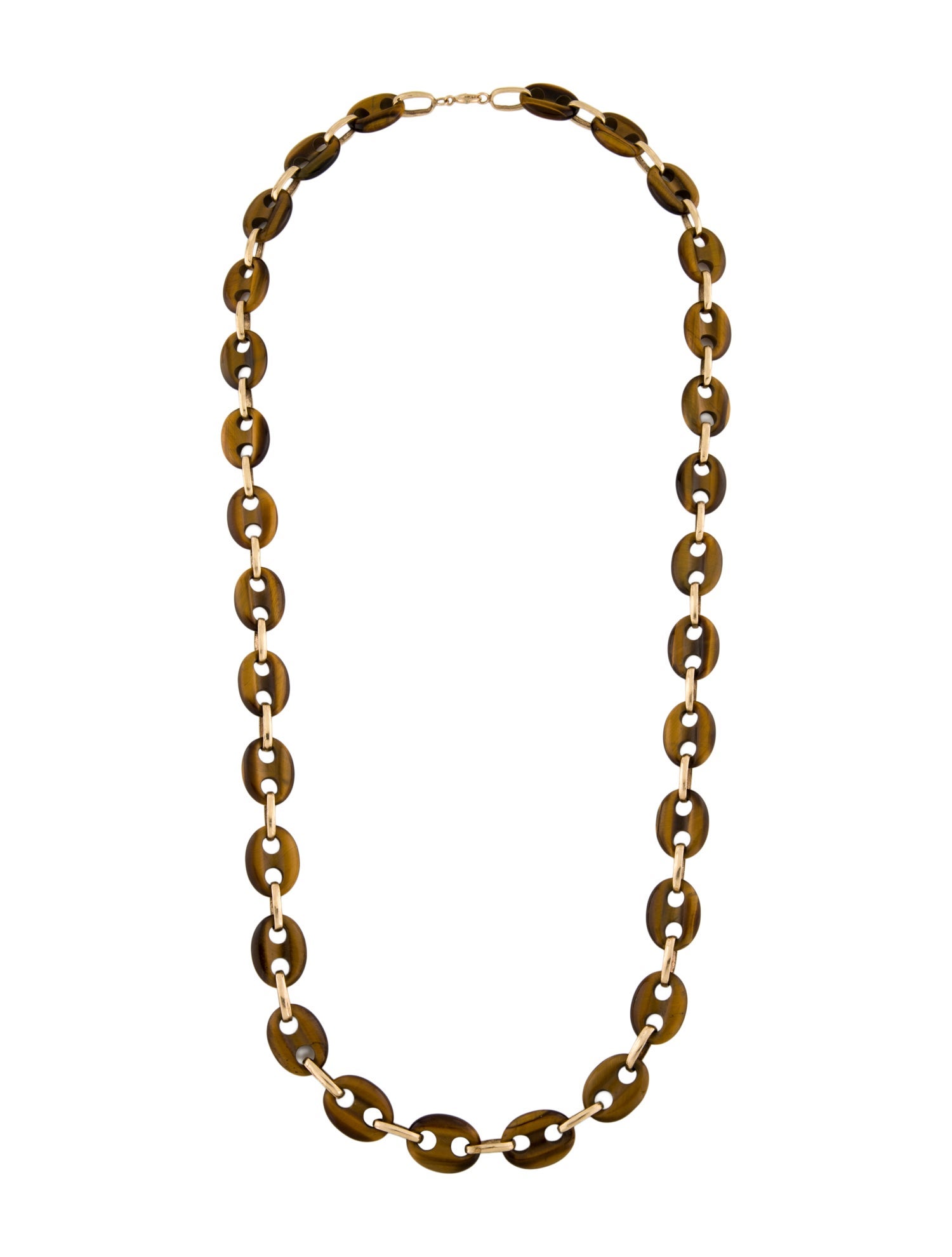 Necklace 14K Tiger's Eye Quartz Mariner Chain Necklace