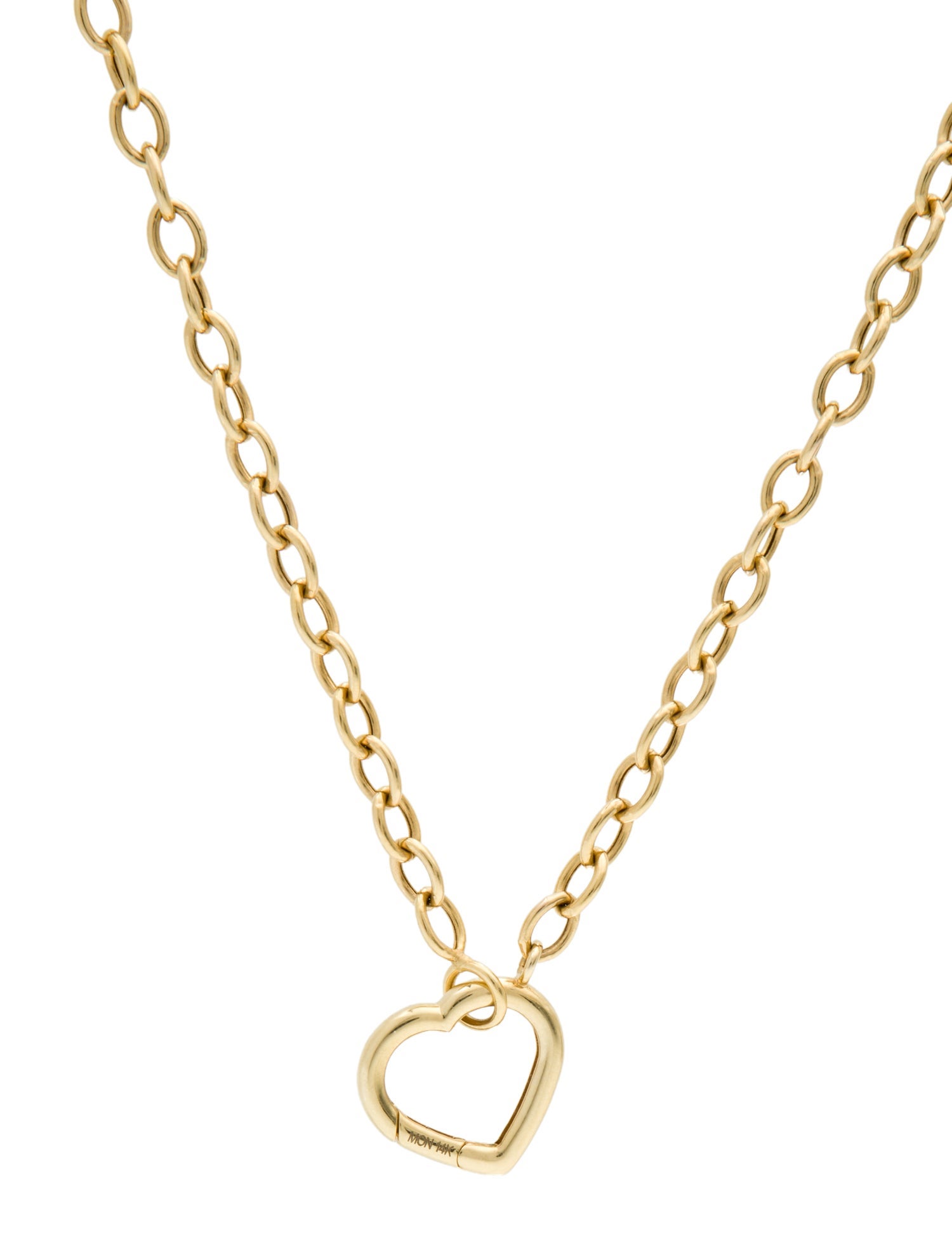 Necklace 14K Chain Link Heart Clasp Necklace