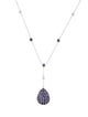 Necklace 18K Iolite & Diamond Lavalier Necklace