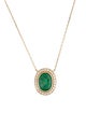 Necklace 14K 2.77ct Emerald & Diamond Halo Pendant Necklace