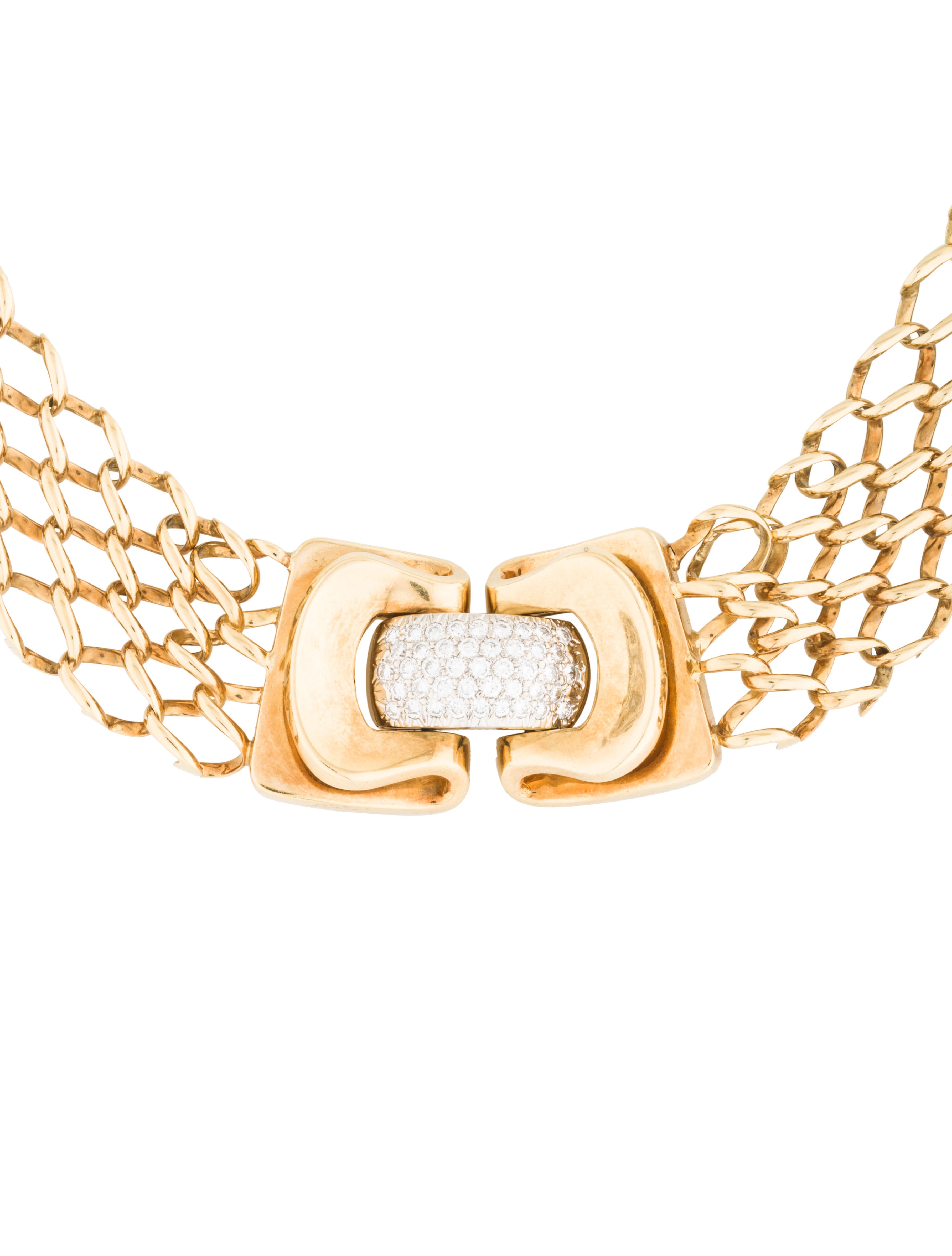 18K Diamond Buckle Link Necklace Necklaces NECKL29840 The RealReal