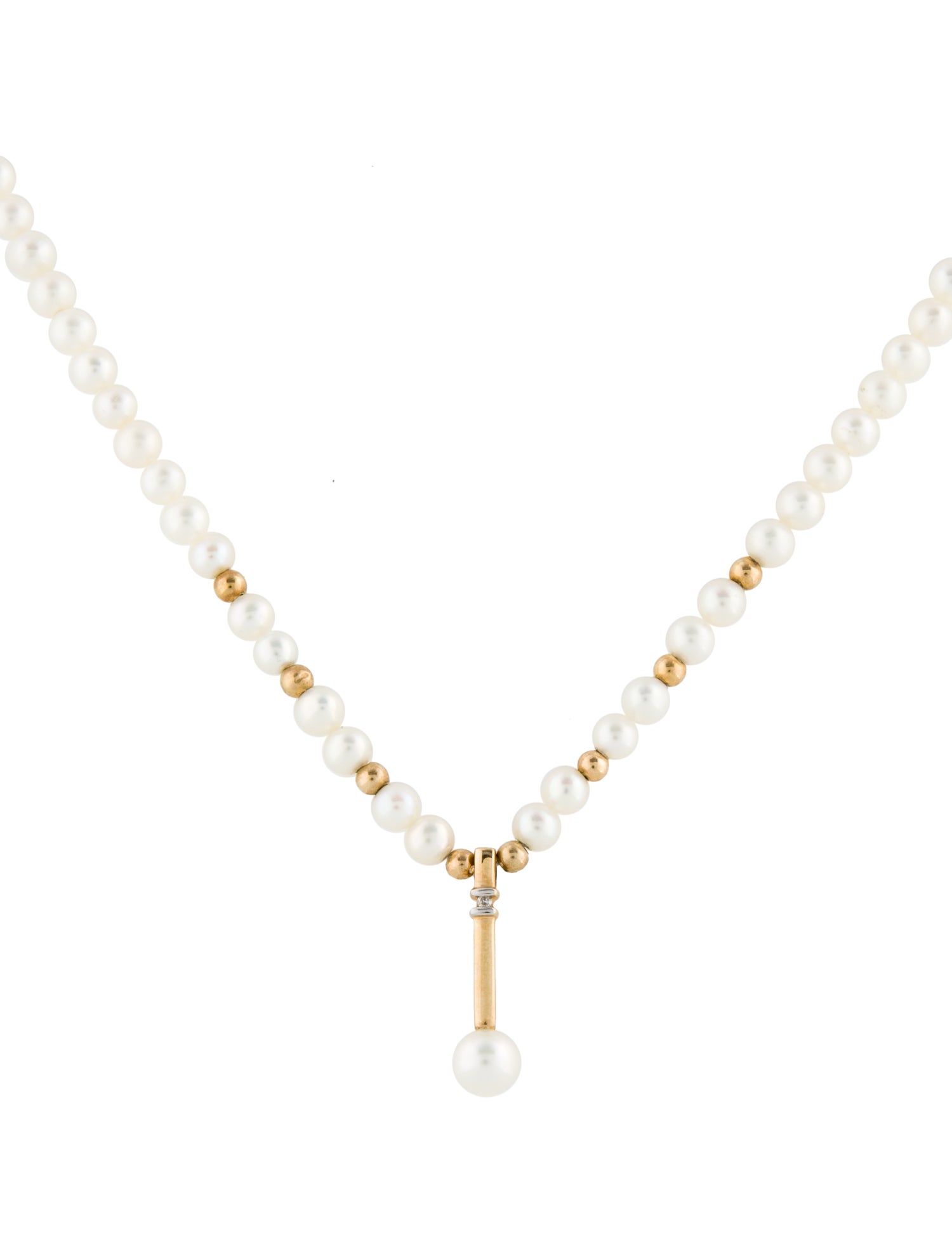 Necklace 14K Pearl & Diamond Necklace