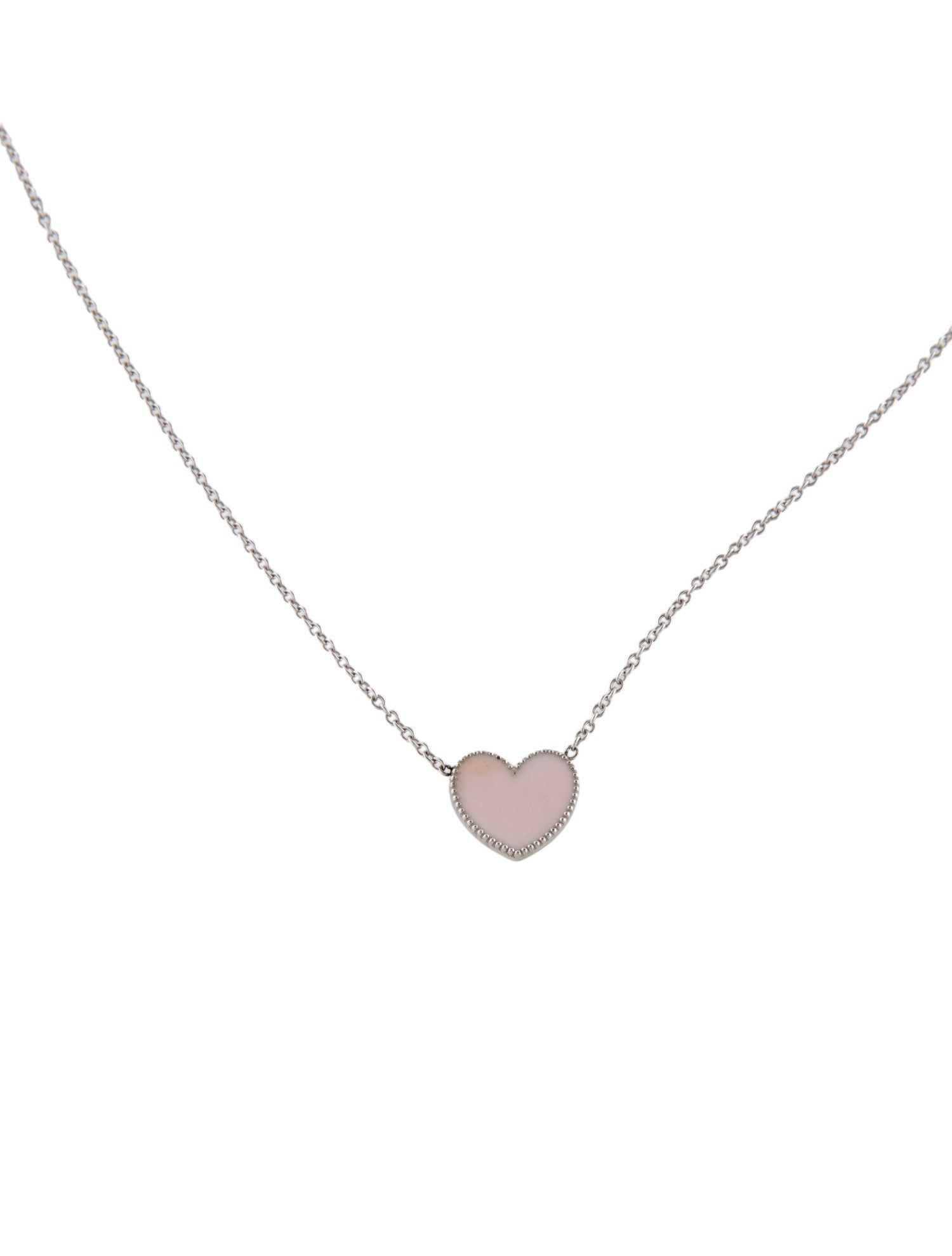 Necklace 14K Enamel Heart Pendant Necklace
