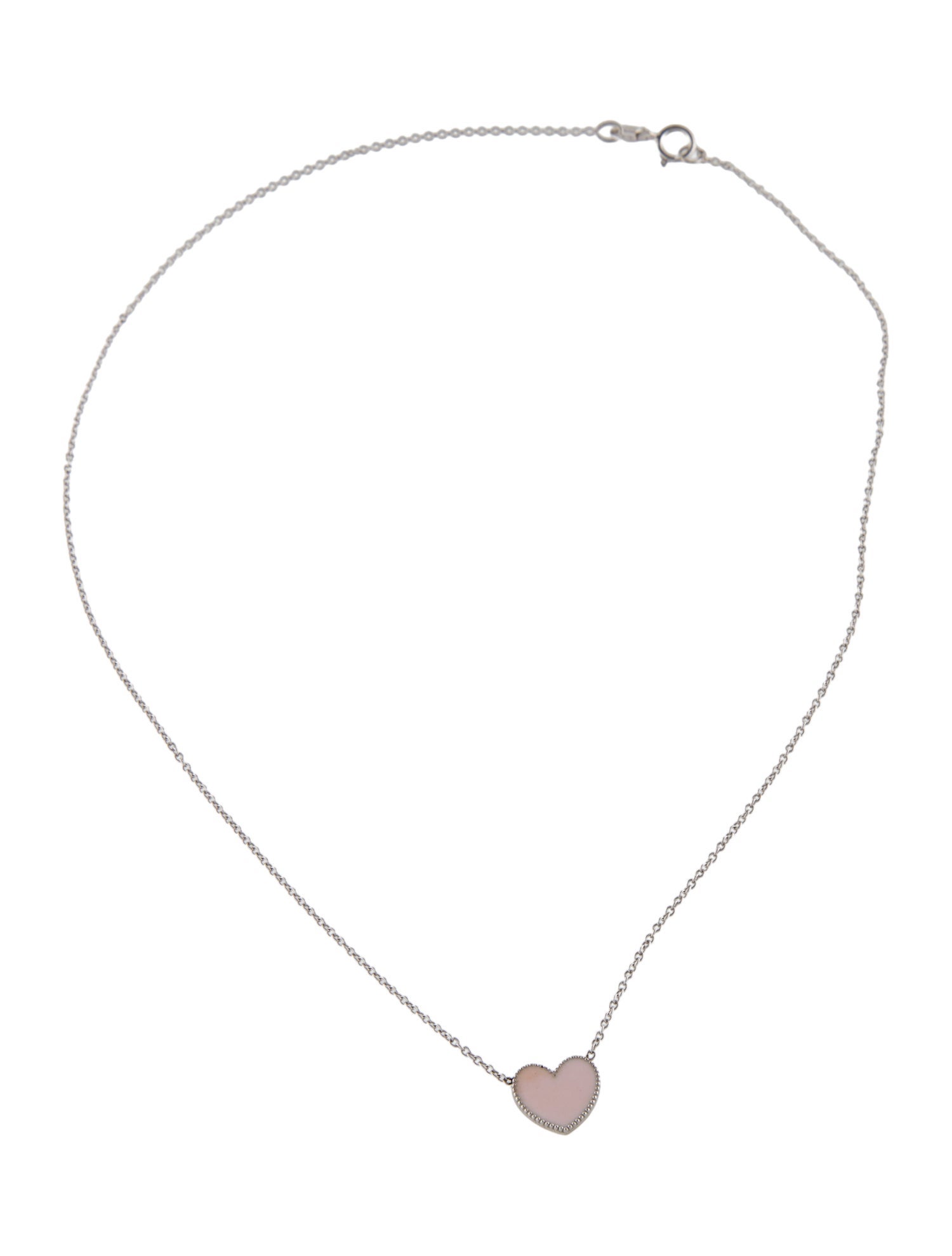 Necklace 14K Enamel Heart Pendant Necklace