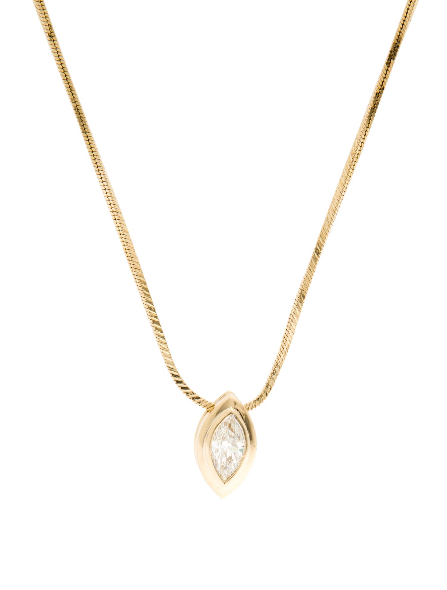 Necklace 14K 1.01ct Diamond Pendant Necklace