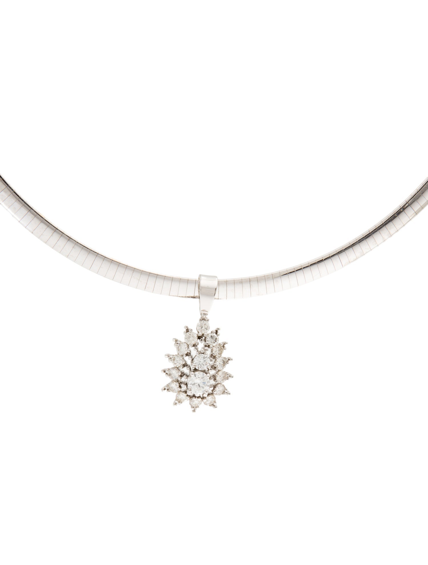 Necklace 14K 1.89ctw Diamond Reversible Omega Collar Necklace