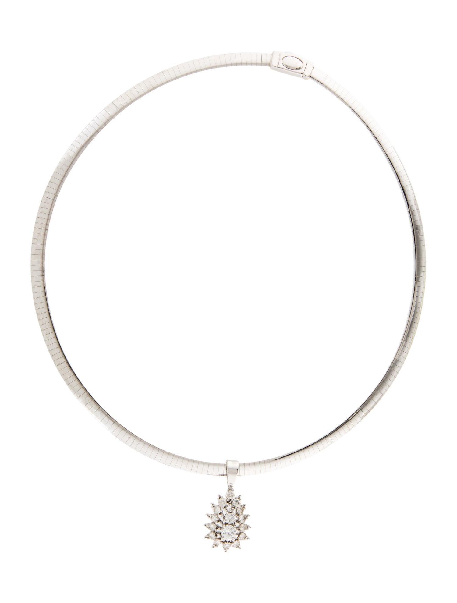 Necklace 14K 1.89ctw Diamond Reversible Omega Collar Necklace