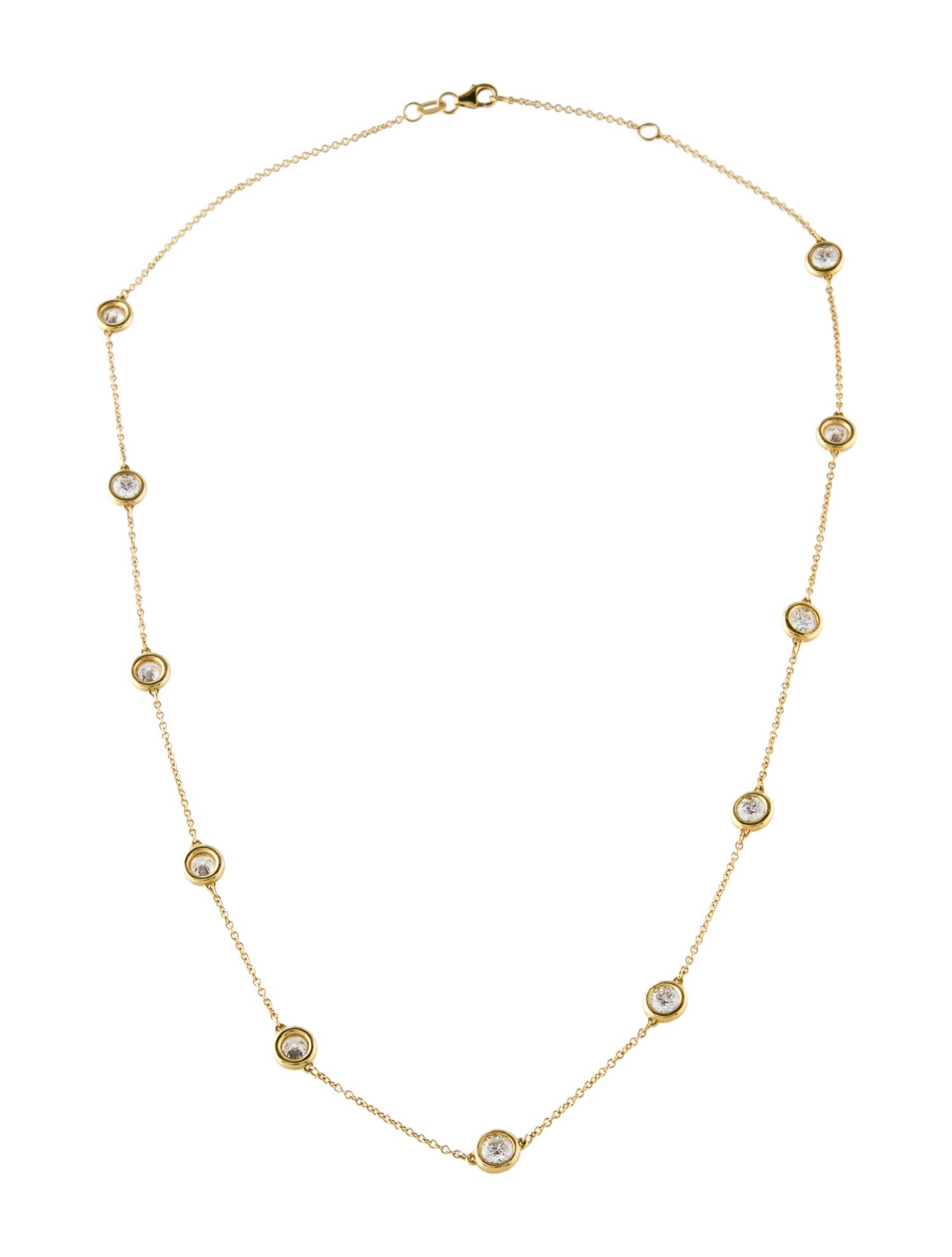 Necklace 18K 2.67ctw Diamond Station Necklace