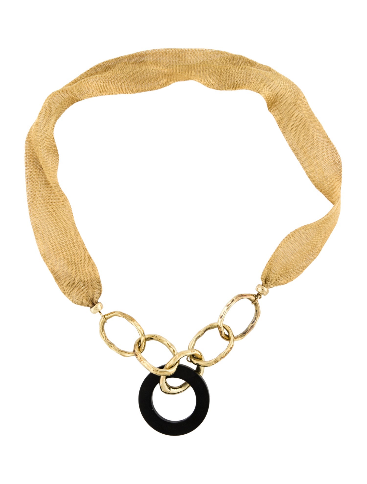 Necklace 14K Mesh Diamond & Iron Necklace