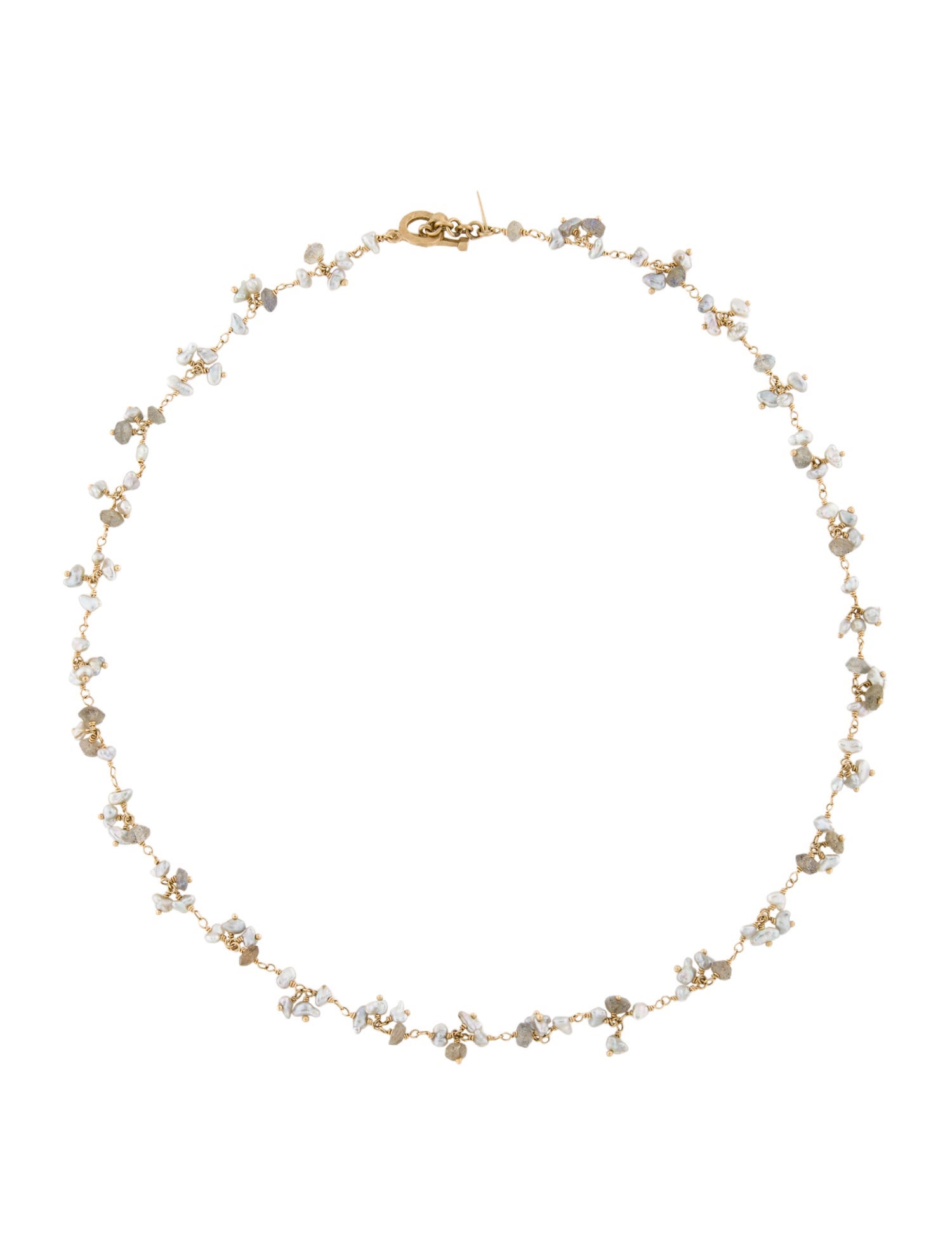 Necklace Talisman Unlimited 14K Pearl & Labradorite Fringe Necklace