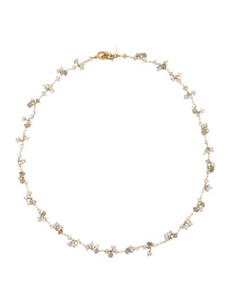 Necklace Talisman Unlimited 14K Pearl & Labradorite Fringe Necklace