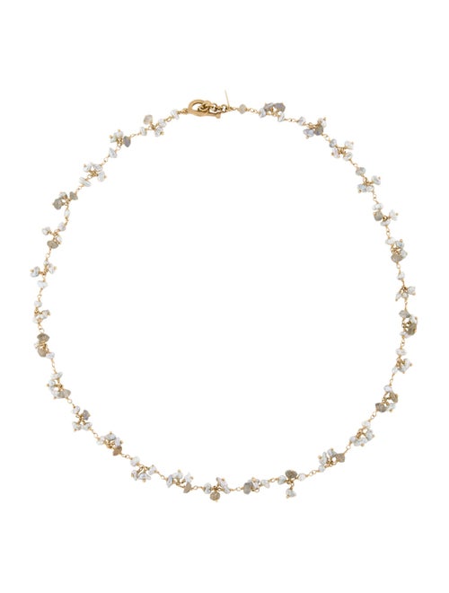 Necklace Talisman Unlimited 14K Pearl & Labradorite Fringe Necklace