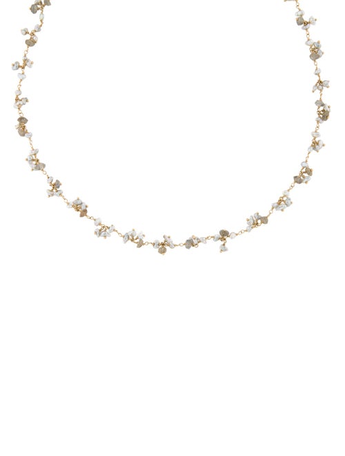 Necklace Talisman Unlimited 14K Pearl & Labradorite Fringe Necklace