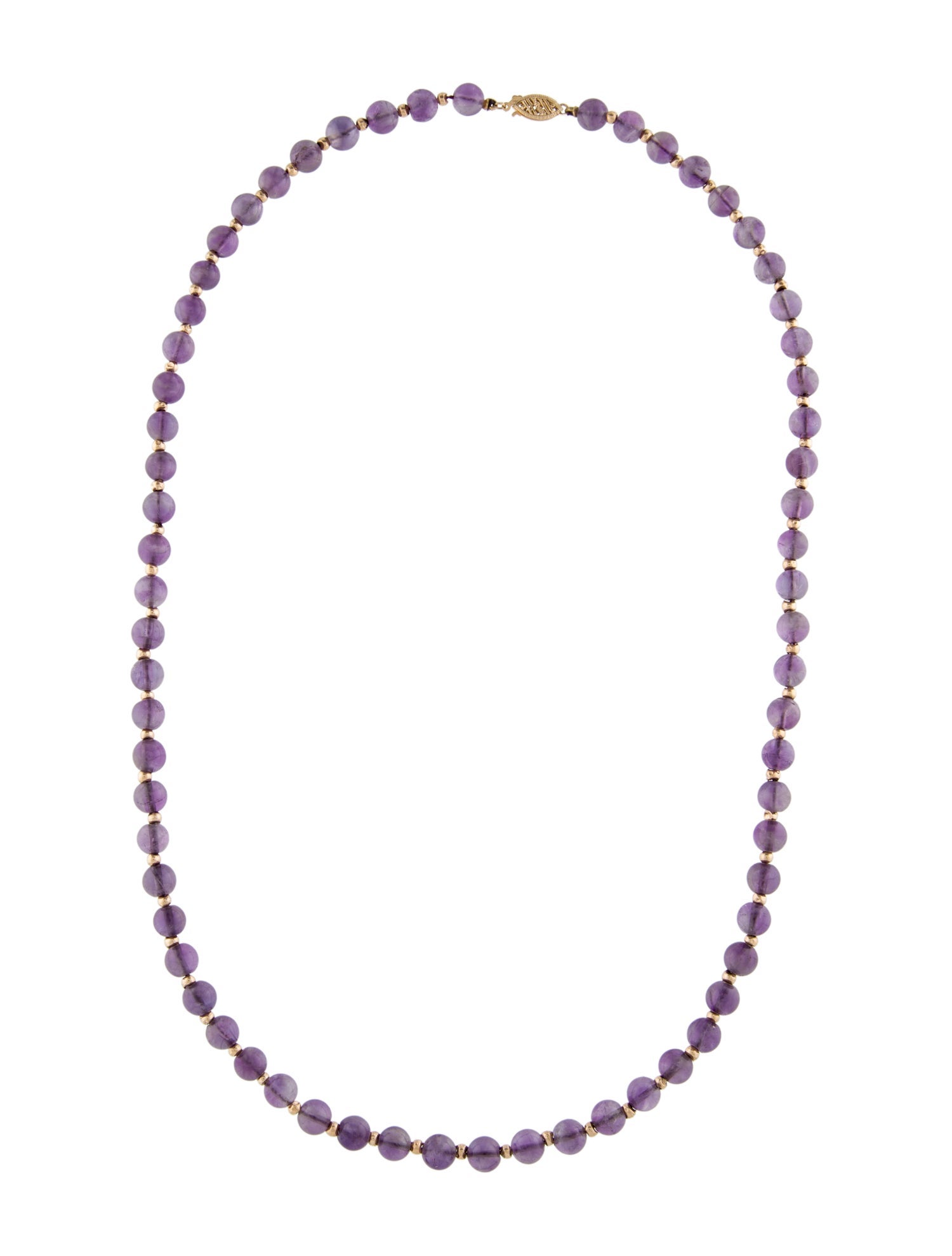 Necklace 14k Amethyst Bead Strand Necklace