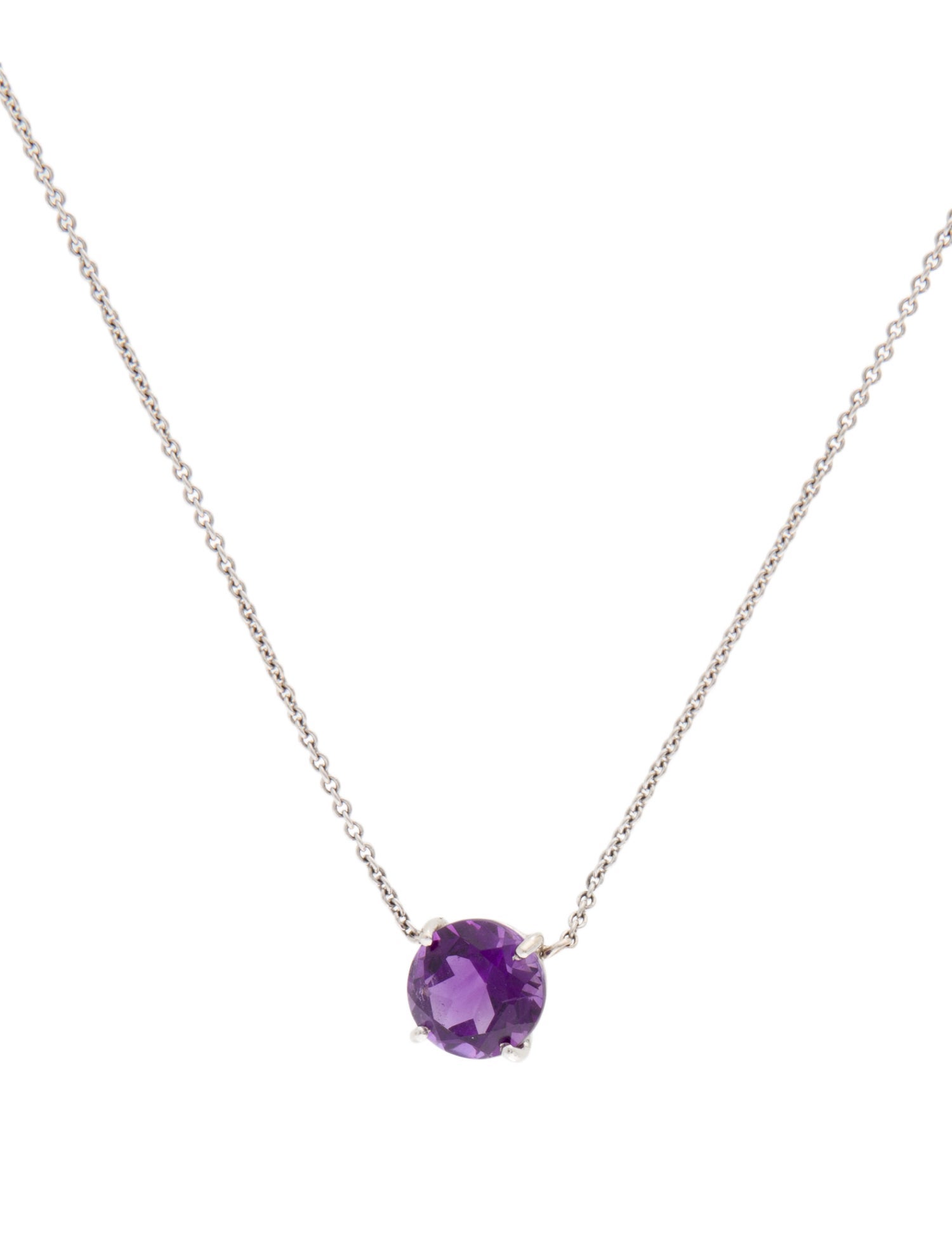 Necklace 14K 2.80ct Amethyst Pendant Necklace