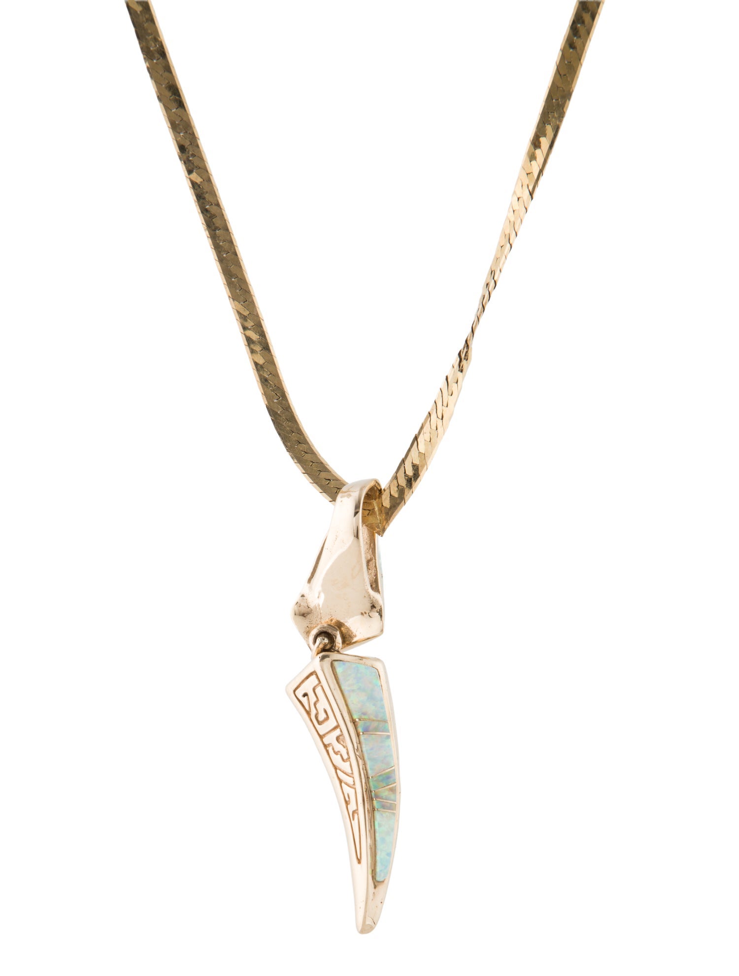 Necklace Rick Tolino 14K Synthetic Opal Pendant w/ Unbranded 14K Chain Necklace