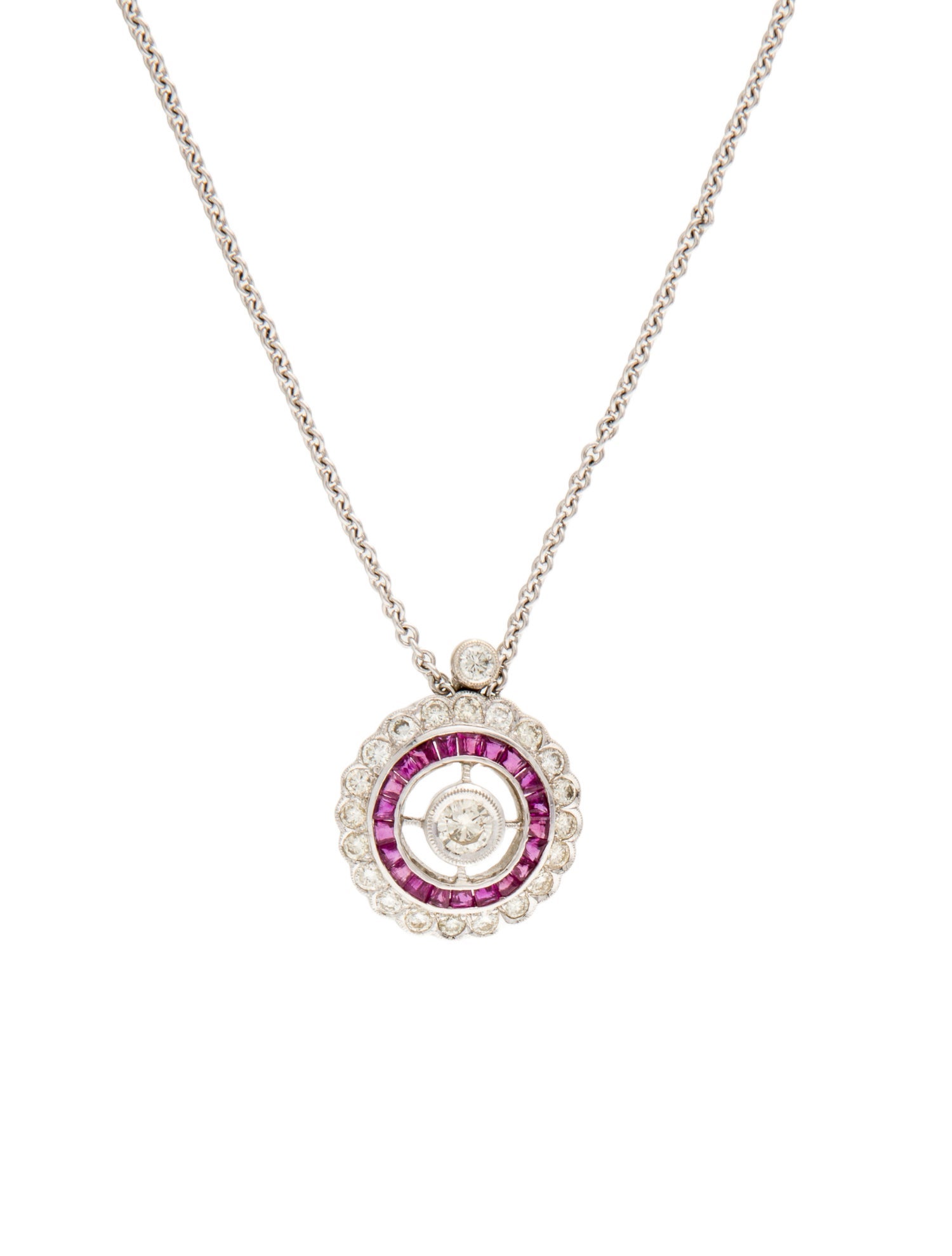Necklace Ruby & Diamond Pendant