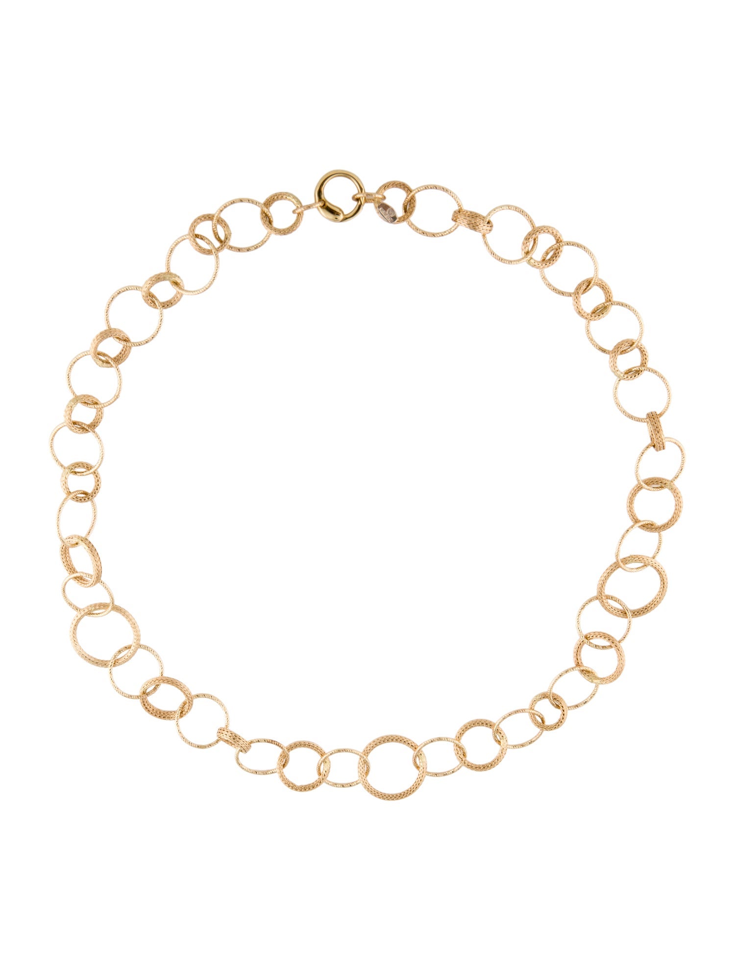 Necklace 14K Textured Circle Chain