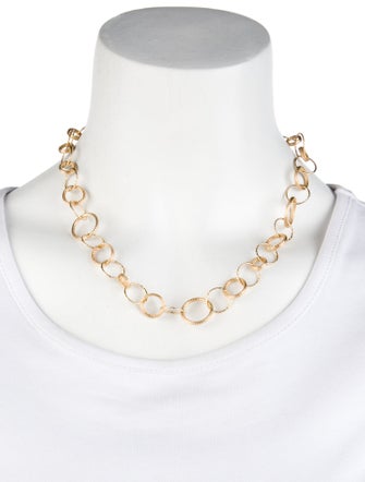 Necklace 14K Textured Circle Chain