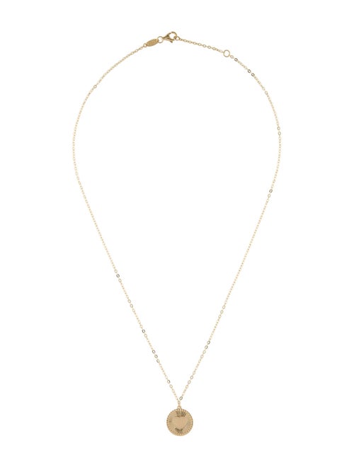 Necklace 14K Textured Heart Pendant Necklace