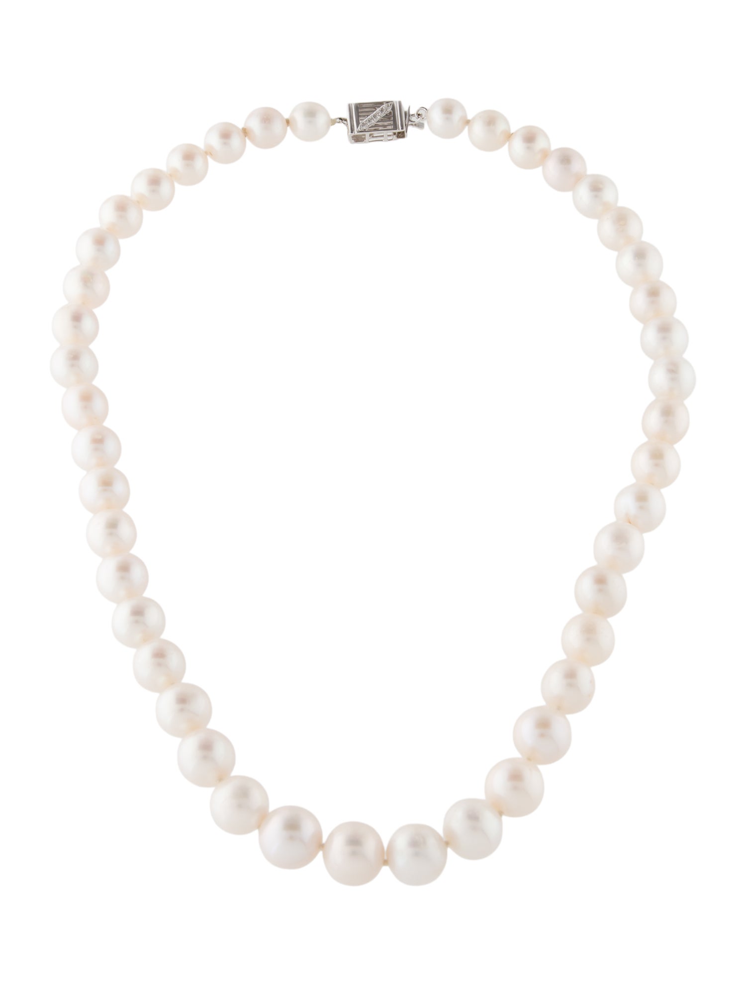 Necklace 18K Diamond & Pearl Strand