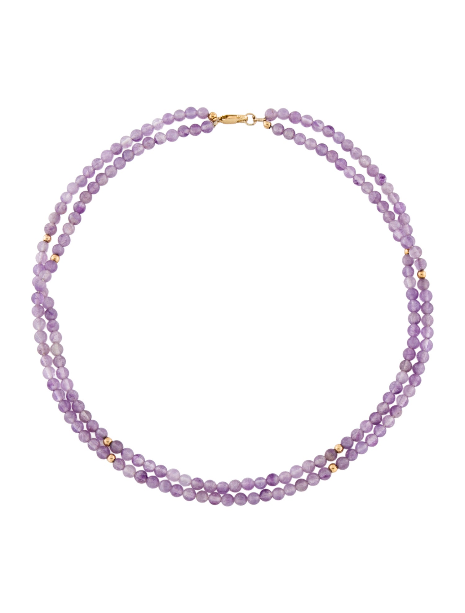 Necklace 14K Amethyst Bead Double Strand