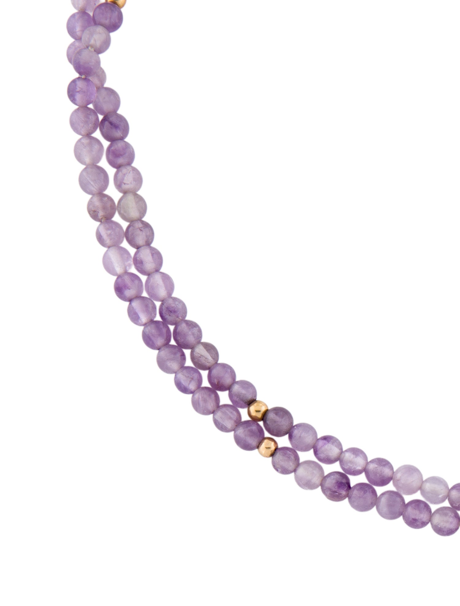 Necklace 14K Amethyst Bead Double Strand