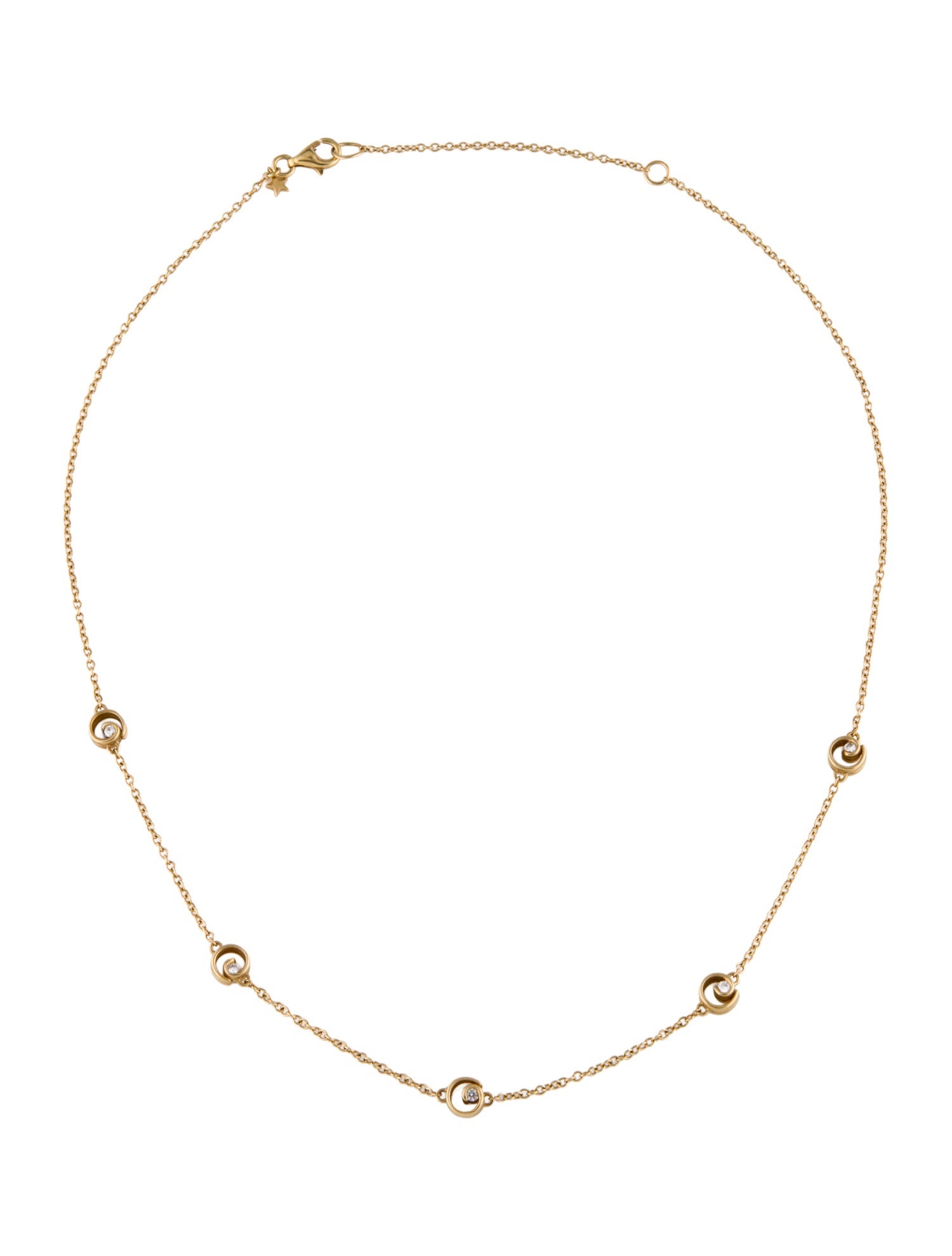 Necklace Dana ★ David 18K Diamond Swirl Station Necklace