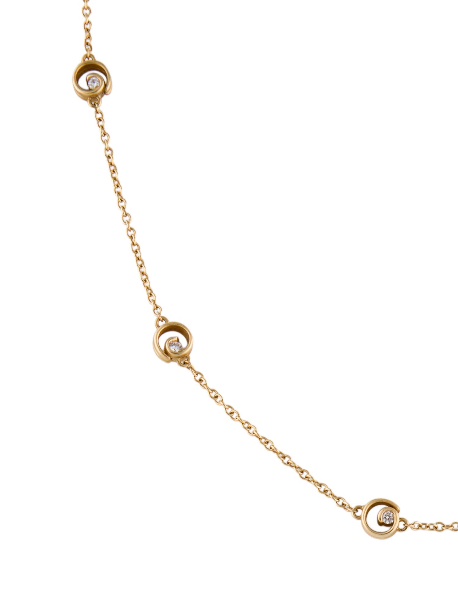 Necklace Dana ★ David 18K Diamond Swirl Station Necklace