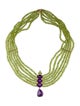 Necklace 18K Amethyst, Peridot & Amethyst Choker Necklace