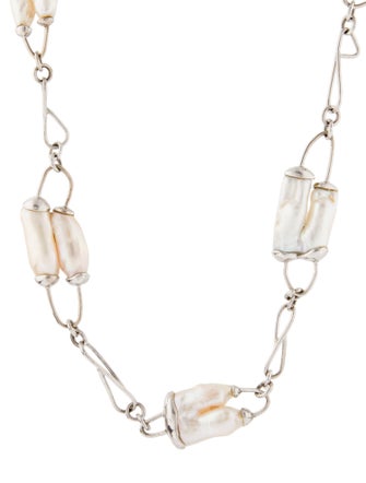 Necklace 18K Pearl Station Necklace