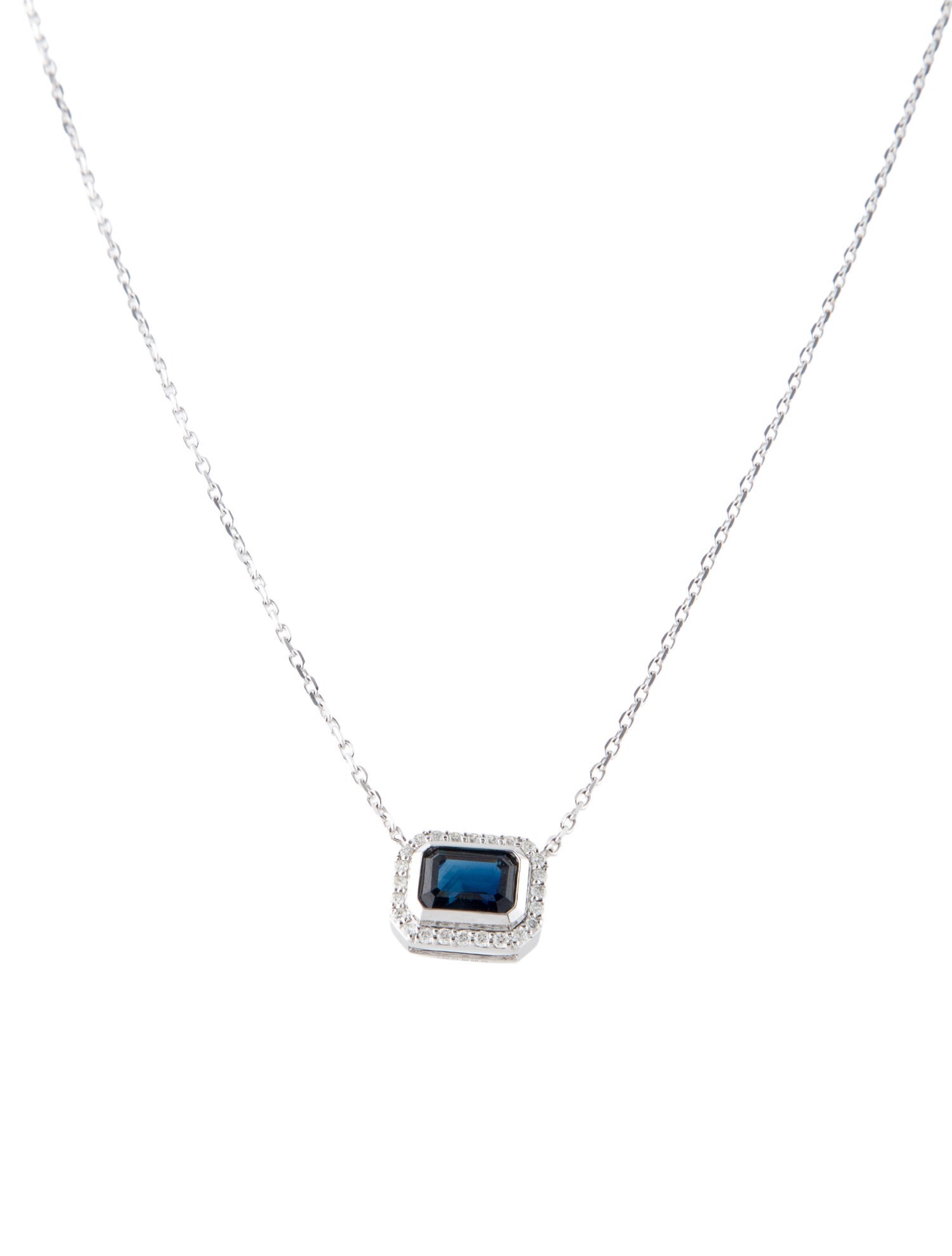 Necklace 14K 1.94ct Sapphire & Diamond Pendant
