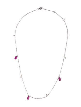 Necklace 14K 1.85ctw Ruby & Diamond Collar Necklace