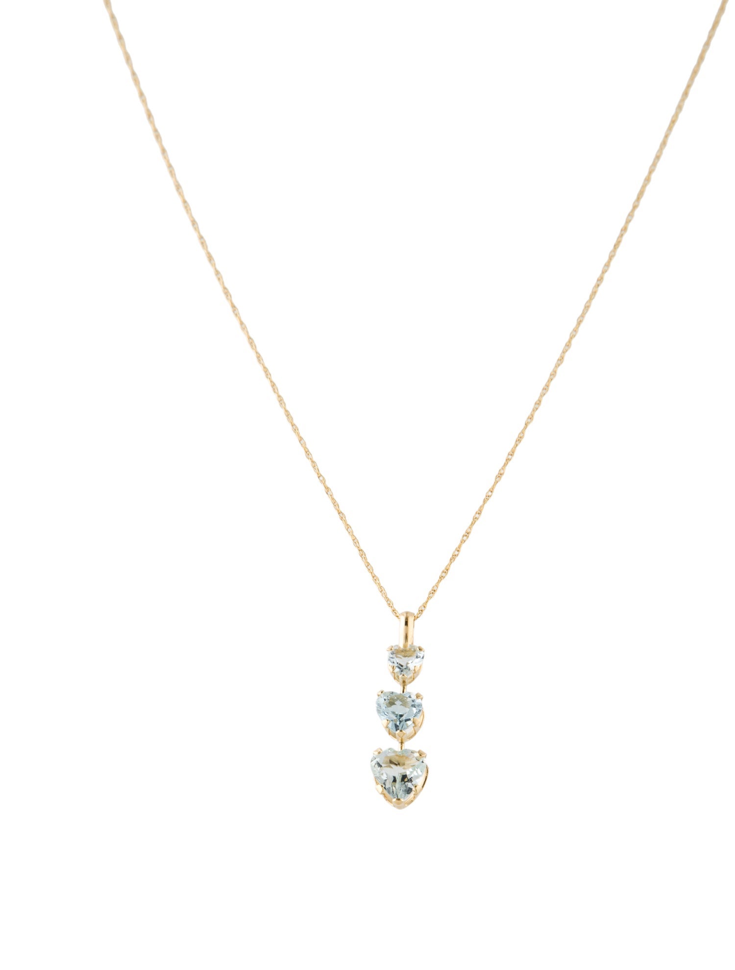 Necklace 14K Topaz & Aquamarine Pendant Necklace