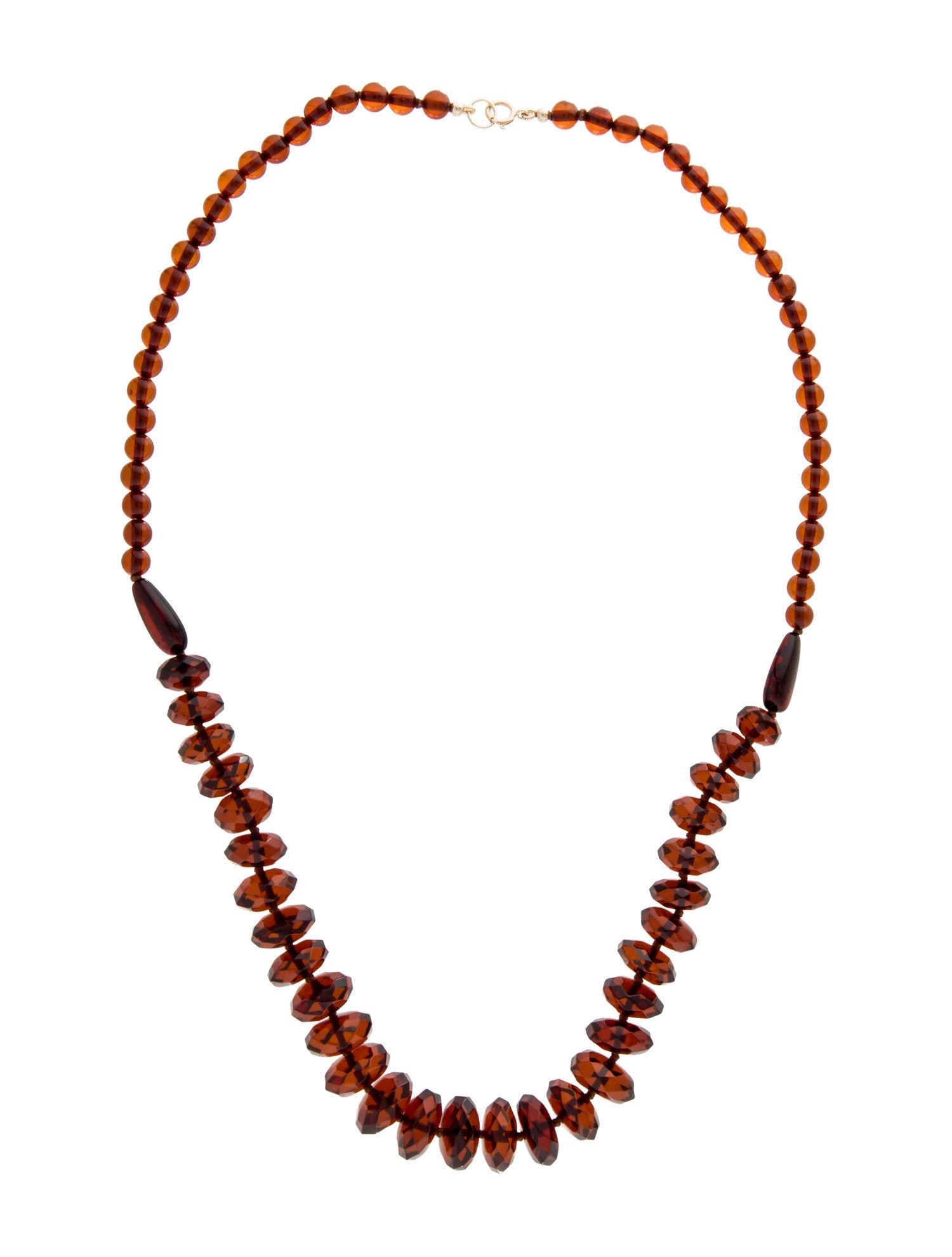 Necklace 14K Amber Beaded Chain Neckkace