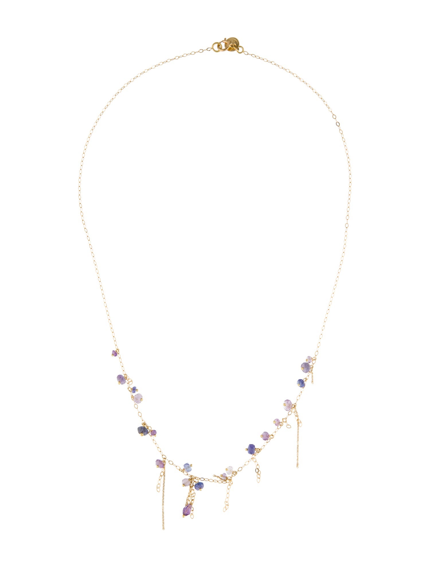 Necklace Sweet Pea 18K Tanzanite & Amethyst Pogo Punk Necklace