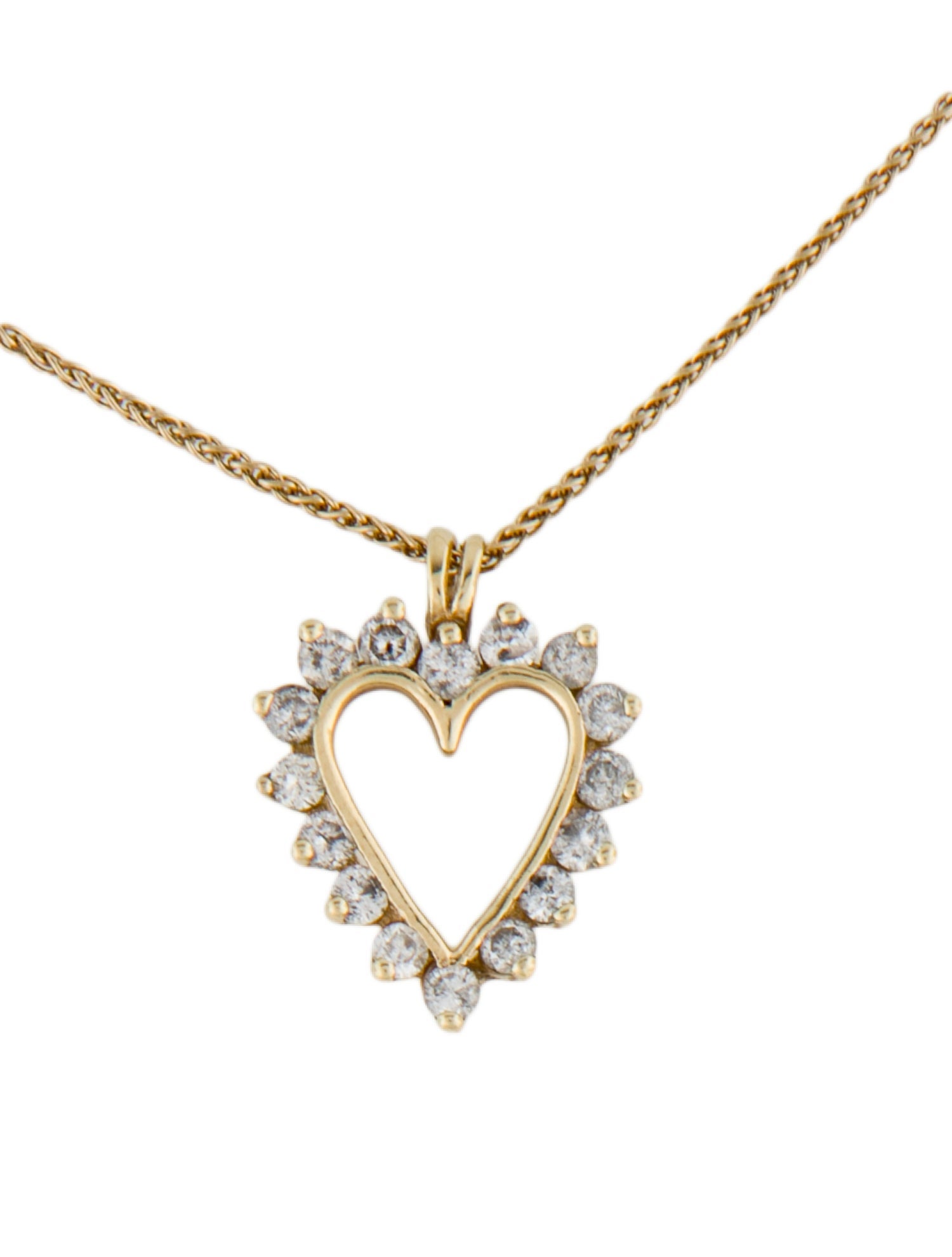 Necklace 14K 1.00ctw Diamond Heart Pendant Necklace