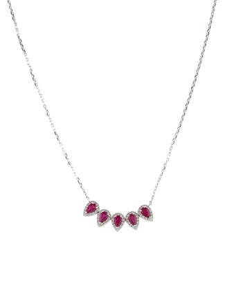 Necklace 14K Ruby & Diamond Collar Necklace