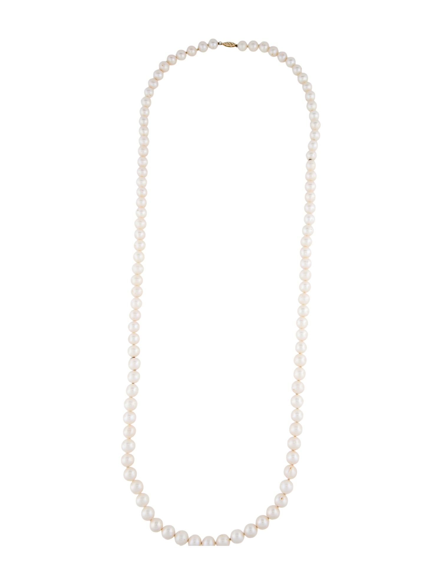 Necklace 14K Long Pearl Necklace