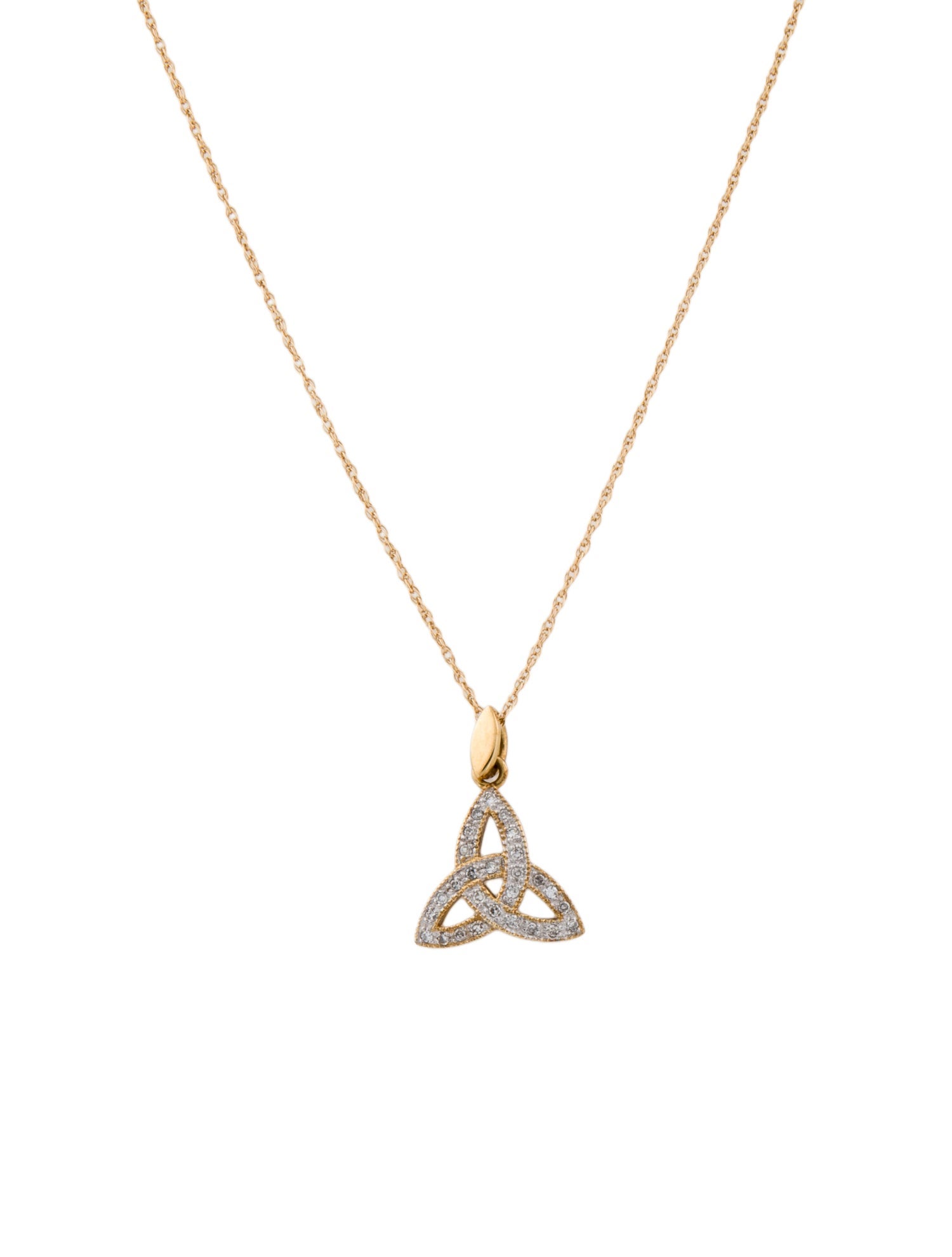 Necklace  14K Diamond Trinity Pendant Necklace