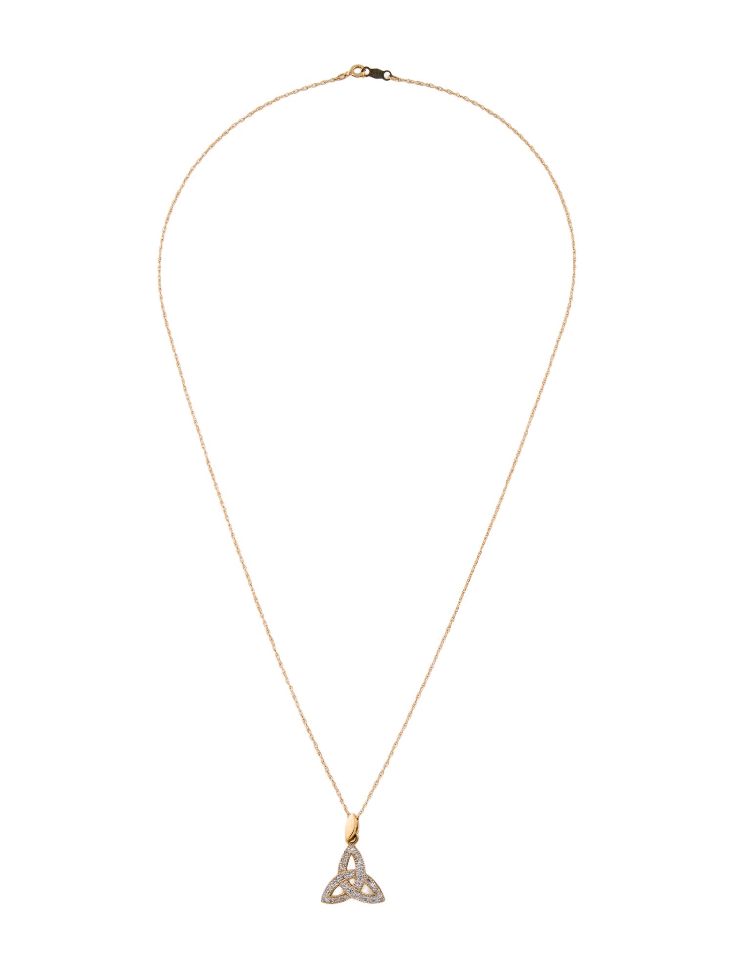 Necklace  14K Diamond Trinity Pendant Necklace