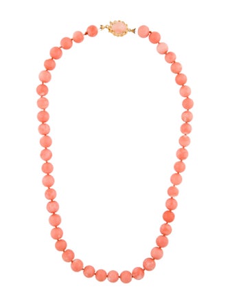 Necklace 18K Coral Beaded Strand