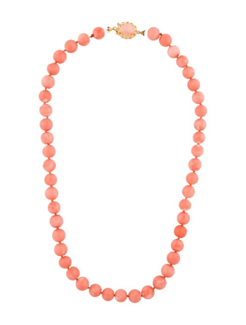 Necklace 18K Coral Beaded Strand
