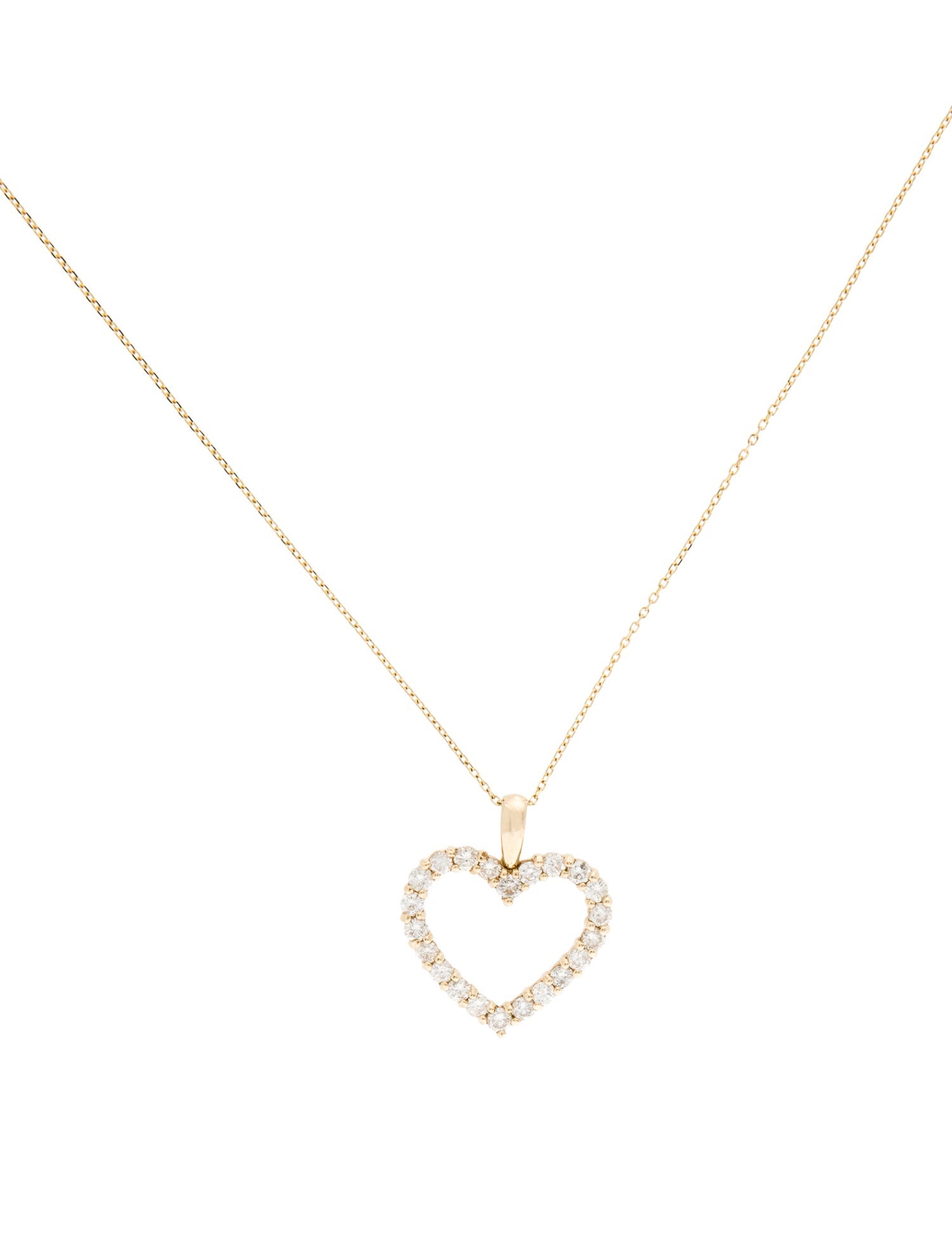 Necklace 14K Diamond Heart Pendant Necklace