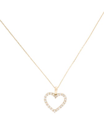 Necklace 14K Diamond Heart Pendant Necklace