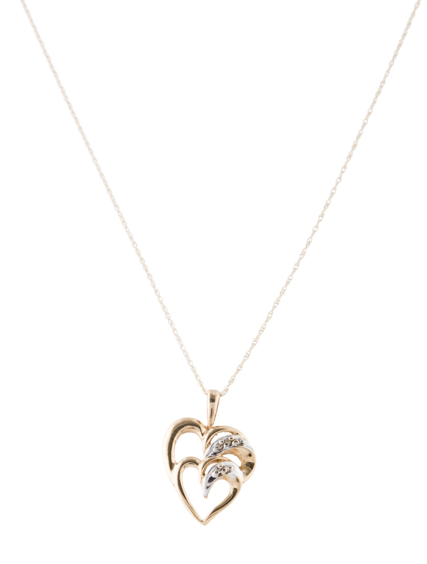 Necklace 10K Diamond Heart Pendant Necklace