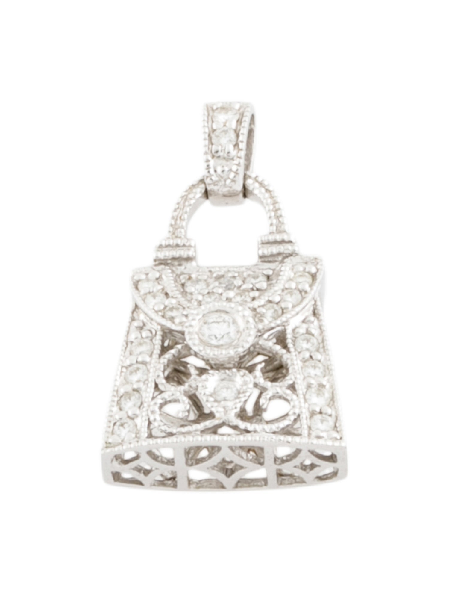 Necklace 14K Diamond Purse Charm Pendant