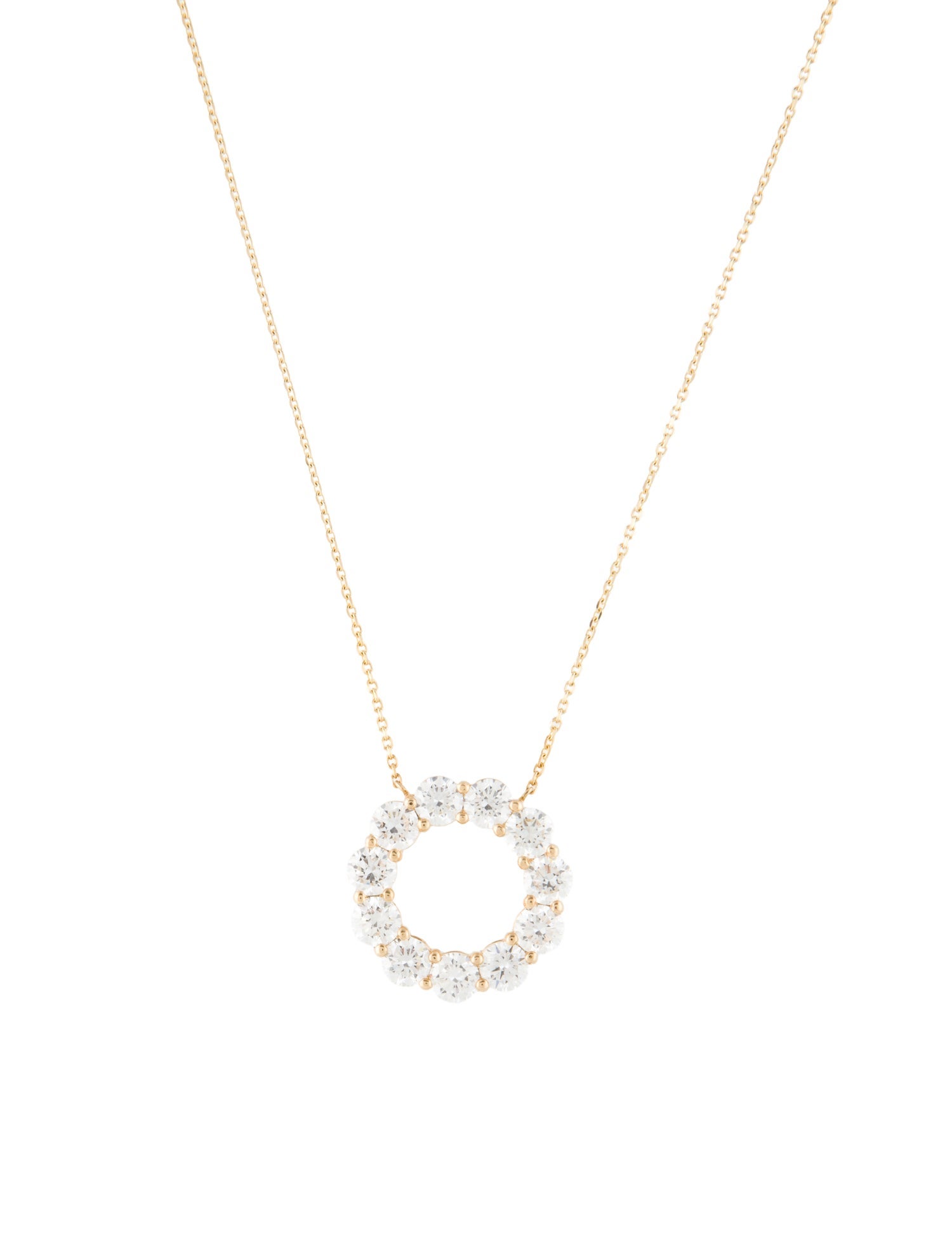 Necklace 14K 3.30ctw Lab-Grown Diamond Circle Pendant